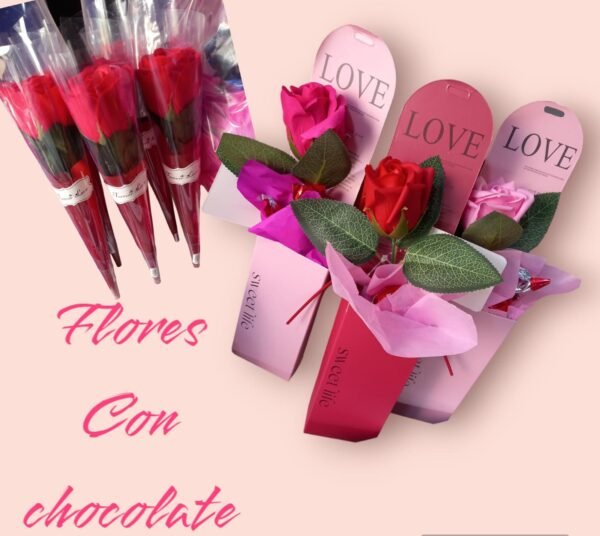 Rosas con chocolates