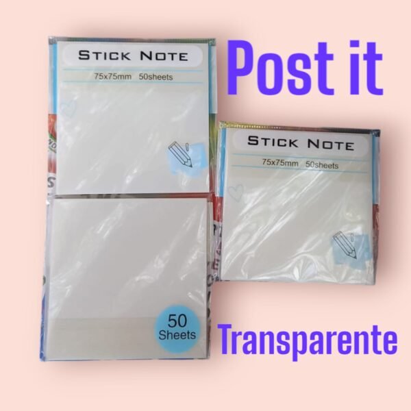 Post It Transparente blanco 75 mm X 75 mm 50 notas