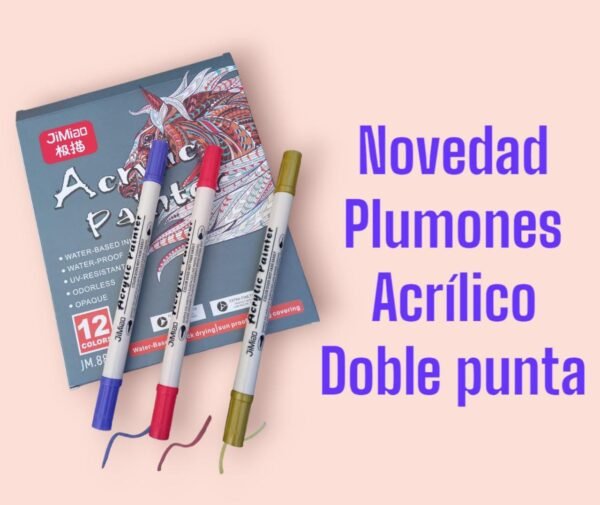 Plumones acrilicos doble punta