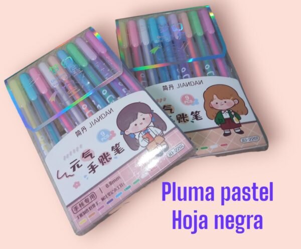 Pluma pastel para hoja negra