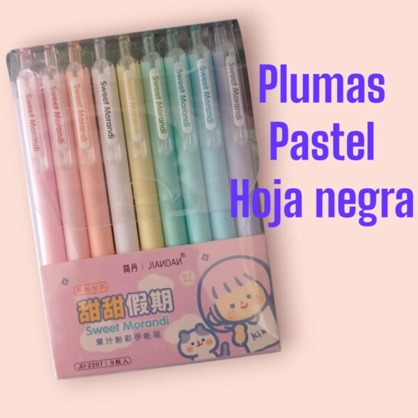 Plumas color pastel para Hoja Negra