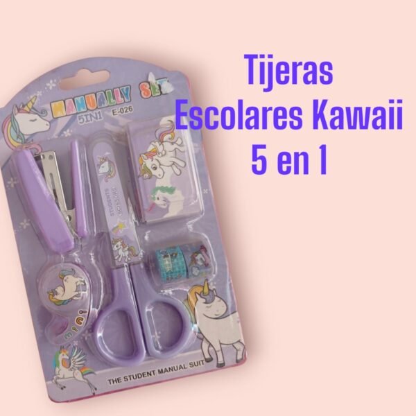 Tijeras Escolares Kawaii 5 en 1