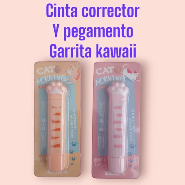 Cinta corrector y pegamento de garrita kawaii - Image 2