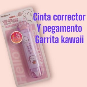 Cinta corrector y pegamento de garrita kawaii