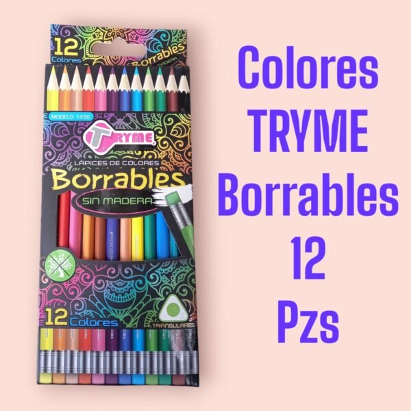 Colores Tryme Borrables 12 pzas.
