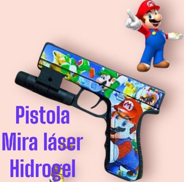 Pistola Mira Laser Hidrogel Mario Bros