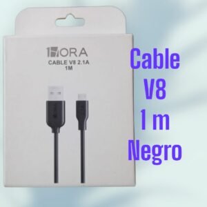 Cable V8 1m Negro 1HORA