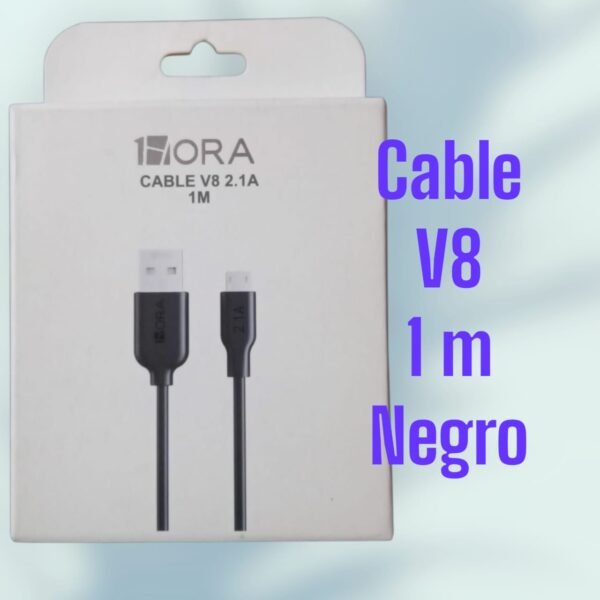 Cable V8 1m Negro 1HORA
