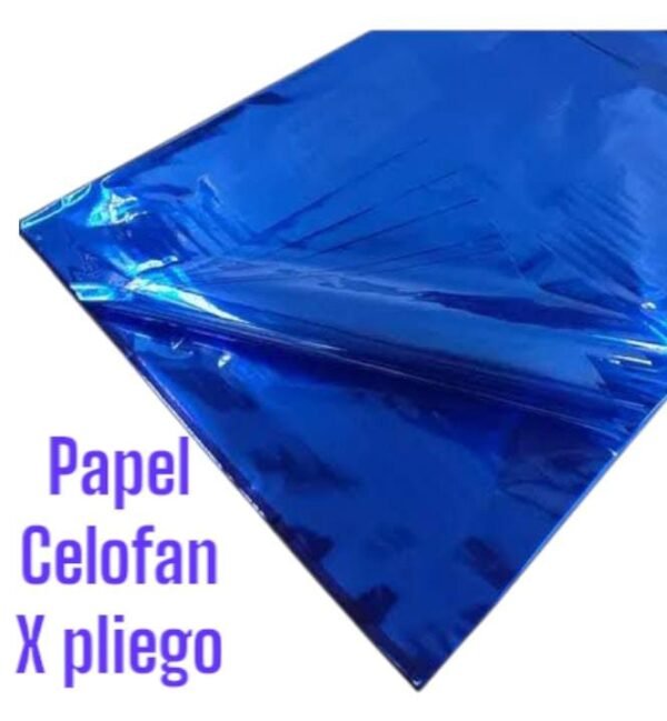 Papel Celofán azul  x pliego