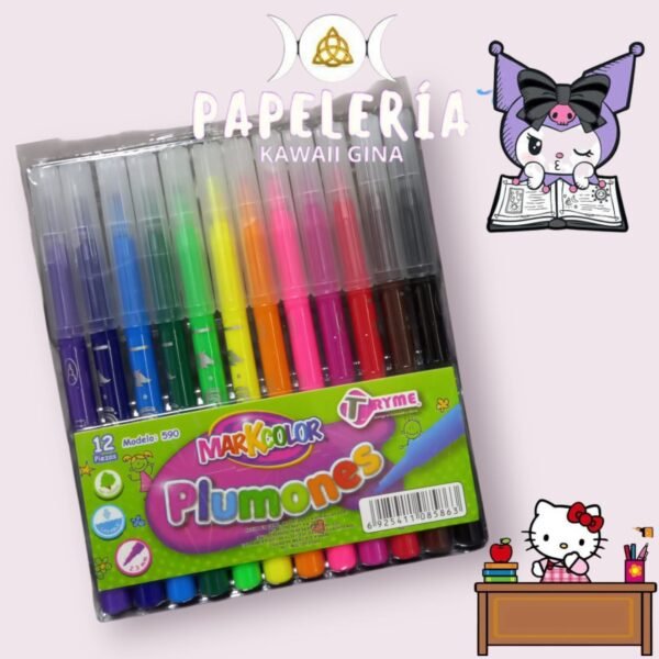 Plumones Tryme lavables 12 pzs